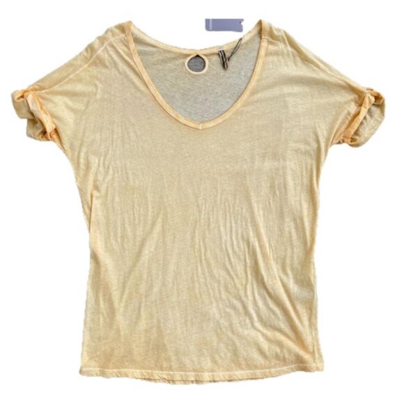 💛 NWT Humanoid Jory CD Gold V Neck T-Shirt S Organic Cotton Soft Lightweight Tee - Picture 1 of 9